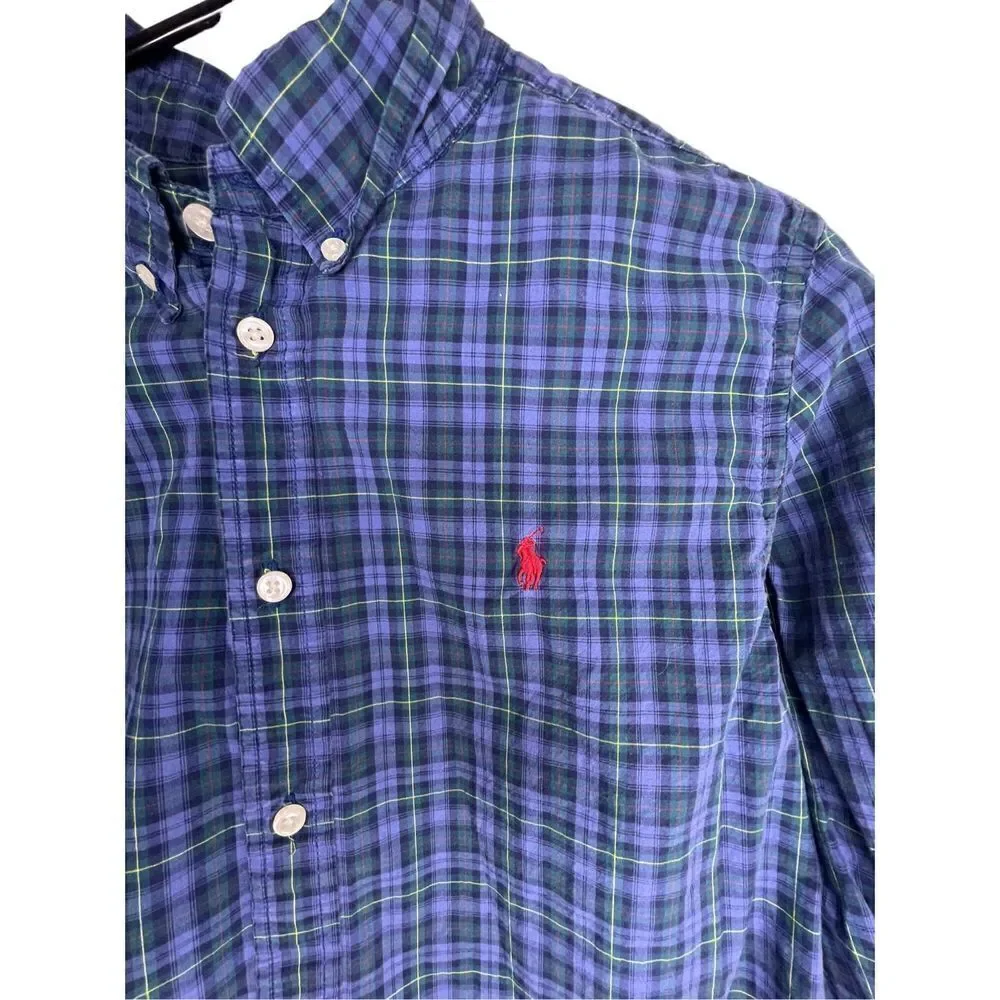 Kids/Boys Ralph Lauren Plaid Button Up Long Sleeve Collared Shirt